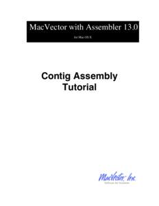 MacVector with Assembler 13.0 for Mac OS X Contig Assembly Tutorial