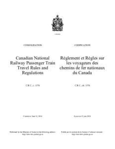 CANADA  CONSOLIDATION CODIFICATION