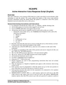 HCAHPS V11.0 Appendix I - AIVR Script (English) March