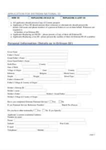 Microsoft Office InfoPath - Checklist - Eritrean ID 2014