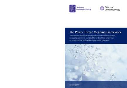 The Power Threat Meaning Framework Towards the identification of patterns in emotional distress, unusual experiences and troubled or troubling behaviour, as an alternative to functional psychiatric diagnosis  The British