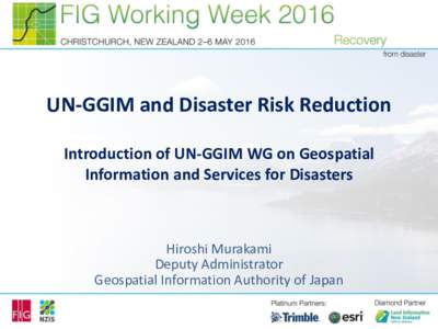 Click to edit Master title style • Click to edit Master text styles UN-GGIM and Disaster Risk Reduction – Second level • Third level
