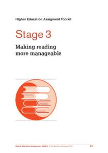 Higher Education Assigment Toolkit  Stage 3 Making reading more manageable