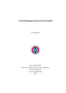 A Proof Planning Framework For Isabelle  Lucas Dixon NI VER