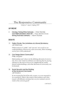 The Responsive Community Volume 7, Issue 2, Spring 1997 UP FRONT 4