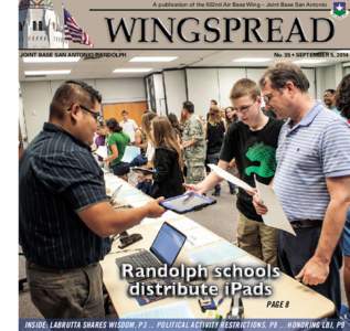 A publication of the 502nd Air Base Wing – Joint Base San Antonio  JOINT BASE SAN ANTONIO-RANDOLPH No. 35 • SEPTEMBER 5, 2014