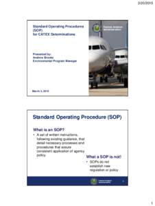 Standard Operating Procedures (SOP) for CATEX Determinations