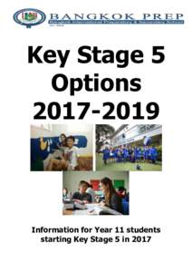 Key Stage 5 OptionsInformation for Year 11 students starting Key Stage 5 in 2017