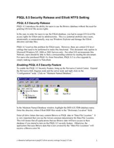 Microsoft Word - Elliott Security Settings for PSQL 8.5.doc
