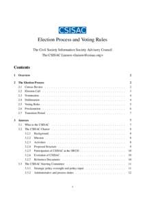 Election Process and Voting Rules The Civil Society Information Society Advisory Council The CSISAC Liaison <> Contents 1