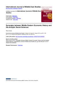 International Journal of Middle East Studies http://journals.cambridge.org/MES Additional services for International Journal of Middle East  Studies: Email alerts: Click here