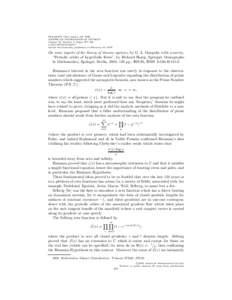 BULLETIN (New Series) OF THE AMERICAN MATHEMATICAL SOCIETY Volume 42, Number 2, Pages 257–261