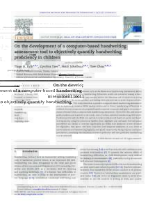 On the development of a computer-based handwriting assessment tool to objectively quantify handwriting proficiency in children