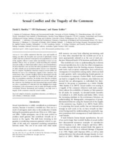 Sexual Conflict and the Tragedy of the Commons.