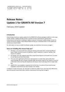 Release Notes for GRANTA MI Version 7 Update 1, February 2014