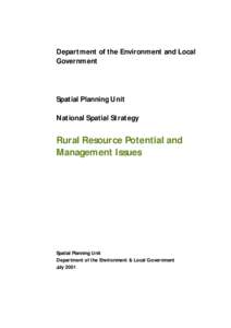 Department of the Environment and Local Government Spatial Planning Unit National Spatial Strategy