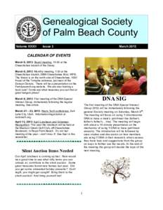 Genealogical Society of Palm Beach County Volume XXXII Issue 3
