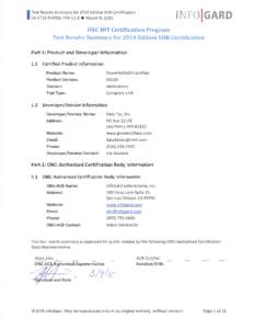 I  Test Results Summary for 2014 Edition EHR CertificationR-0092-PRA Vl .O • March 9, 2015  lNFO jGARD