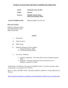PUBLIC FACILITIES REVIEW COMMITTEE MEETING  DATE: Wednesday, June 18, 2014