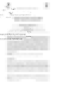 Language Dynamics and Change–27  brill.com/ldc Languages with More Second Language Learners Tend to Lose Nominal Case
