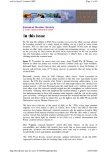 e-news issue 9, SummerPage 1 of 43 European Nuclear Society e-news Issue 9 Summer 2005