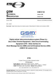 GSM TECHNICAL SPECIFICATION