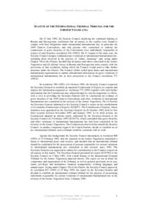 Statute of the International Criminal Tribunal for the Former Yugoslavia - procedural history - English