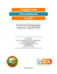 California Investment Guide An Overview of Advantages, Assistance, Taxes & Permits