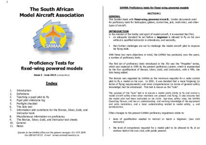 1  The South African Model Aircraft Association  SAMAA Proficiency tests for fixed-wing powered models