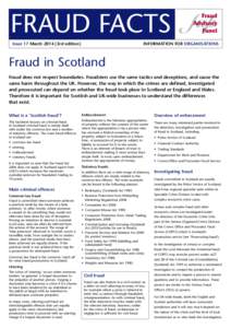 FRAUD FACTS Issue 17 March3rd edition) INFORMATION FOR ORGANISATIONS  Fraud in Scotland