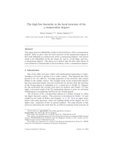 The high/low hierarchy in the local structure of the ω-enumeration degrees Hristo Gancheva,1,2 , Mariya Soskovaa,1,3