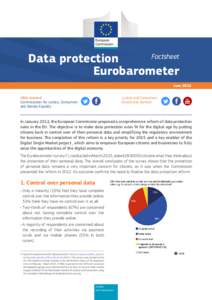 Factsheet Data protection Eurobarometer June 2015 Justice and Consumers Directorate General