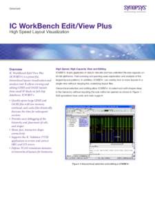 Datasheet  IC WorkBench Edit/View Plus High Speed Layout Visualization  Overview