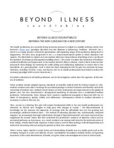     BEYOND ILLNESS ROUNDTABLES​ :