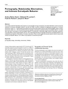 Article  Pornography, Relationship Alternatives, and Intimate Extradyadic Behavior  Social Psychological and