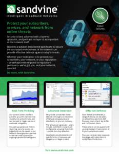 Protect your subscribers, services, and network from online threats Cyber Security