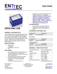 Data Sheet  • Supported by commercial, shareware, and freeware programs, like: FreeStyler;
