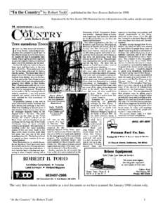 “In the Country” by Robert Todd  – published in the New Boston Bulletin in 1998 Reproduced by the New Boston (NH) Historical Society with permission of the author and the newspaper.