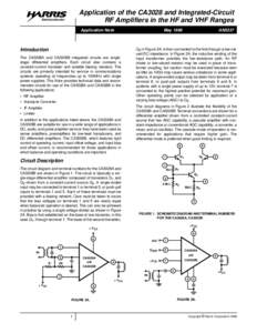 Application of the CA3028 and Integrated-Circuit RF Amplifiers in the HF and VHF Ranges Semiconductor  Application Note