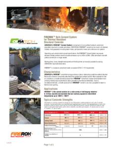 Product Data Sheet  FIREROKTM Bulk Cement System for Thermal Resistant K (W/m˚C) Cp (J/g˚C)