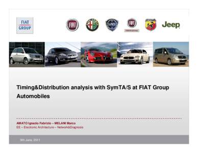 Timing&Distribution analysis with SymTA/S at FIAT Group Automobiles AMATO Ignazio Fabrizio – MELANI Marco EE – Electronic Architecture – Network&Diagnosis