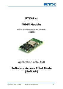 RTX41xx Wi-Fi Module Module variants covered by this document: RTX4100 RTX4140