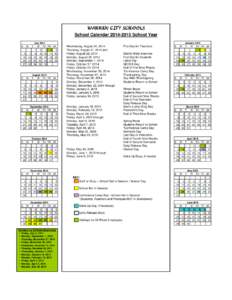 WARREN CITY SCHOOLS School Calendar[removed]School Year S M 6