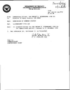 DEPARTMENT OF TBE NAVY USS DWIGHT D.EISENHOWER (CVN69) FPO AE[removed]Ser CVN[removed]Jul 99