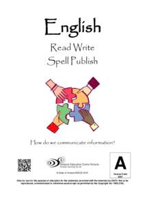English Read Write Spell Publish How do we communicate information?