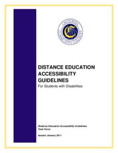 DISTANCE EDUCATION ACCESSIBILITY GUIDELINES For Students with Disabilities  Distance Education Accessibility Guidelines
