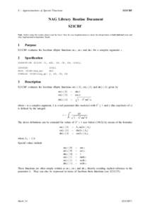 S – Approximations of Special Functions  S21CBF NAG Library Routine Document S21CBF