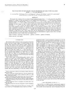   The Astrophysical Journal, 636:L21–L24, 2006 January 1 䉷 2006. The American Astronomical Society. All rights reserved. Printed in U.S.A.  THE EVOLUTION OF REST-FRAME K-BAND PROPERTIES OF EARLY-TYPE GALAXIES