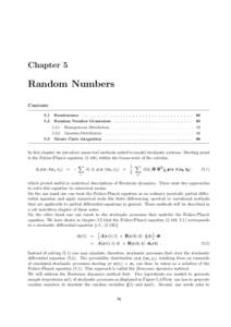 Chapter 5  Random Numbers Contents 5.1