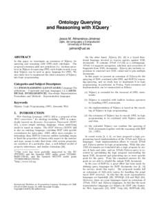 Ontology Querying ∗ and Reasoning with XQuery Jesus ´ M. Almendros-Jimenez ´